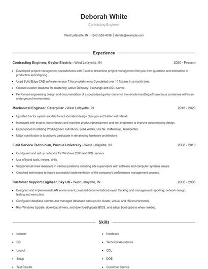 Resume example 1