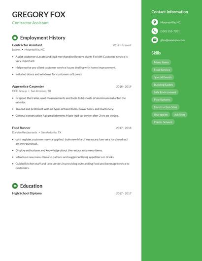 Resume example 5