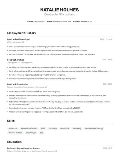 Resume example 2