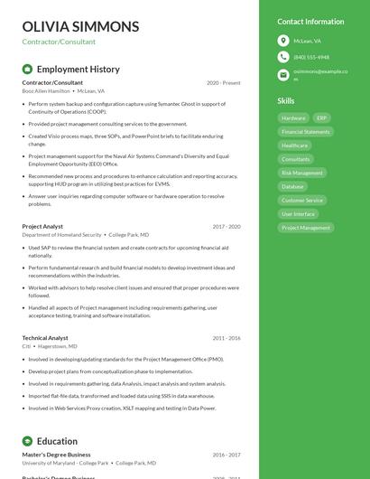 Resume example 4