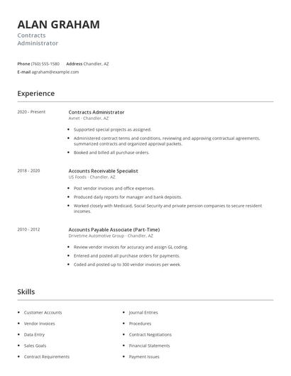 Contracts Administrator Resume