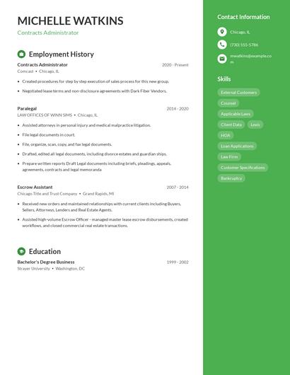 Resume example 5