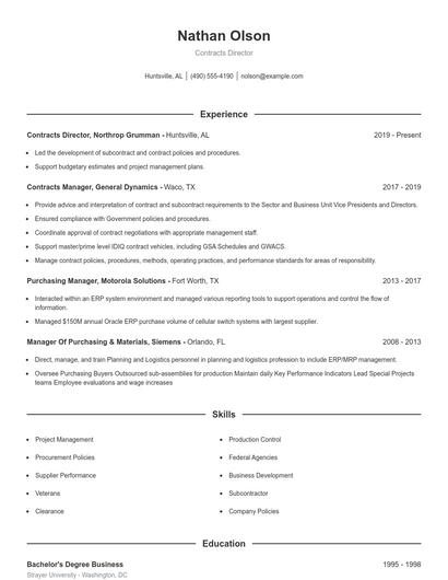 Resume example 1