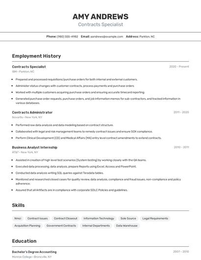 Resume example 2