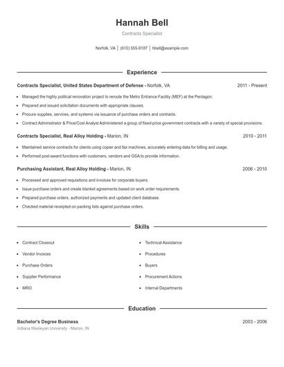 Resume example 1