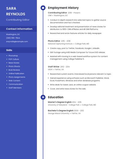 Contributing Editor Resume