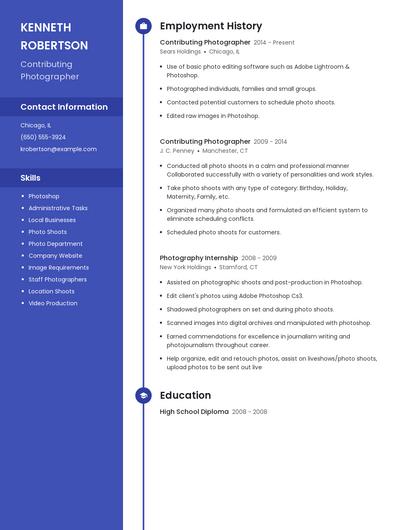 Contributing Photographer Resume