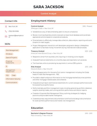Resume example 3