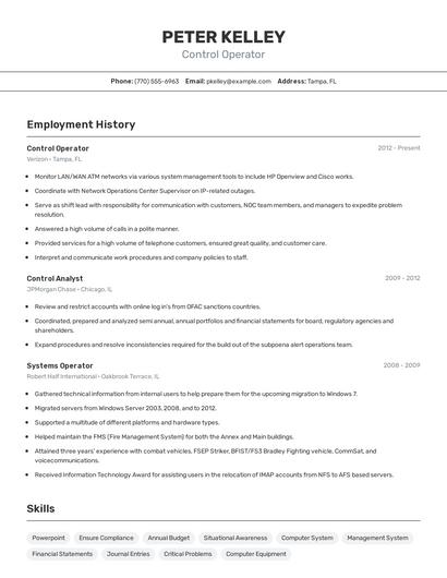 Resume example 2