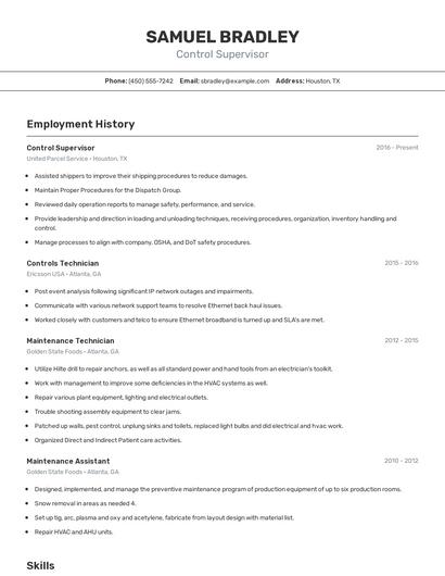 Resume example 2