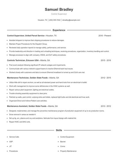 Resume example 1