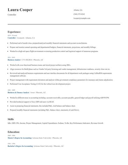 Controller Resume