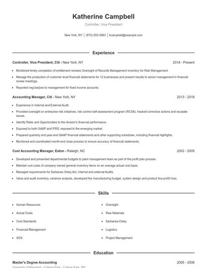 Resume example 1