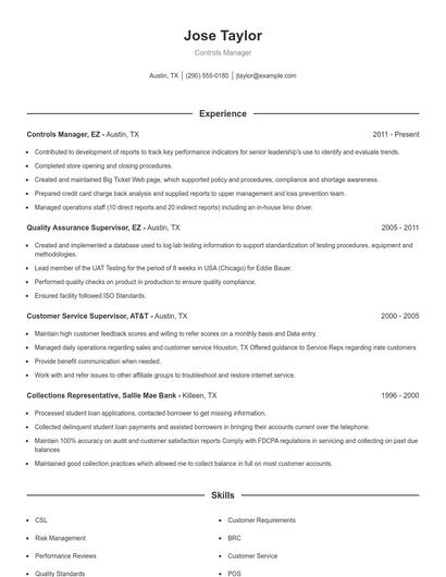 Resume example 1