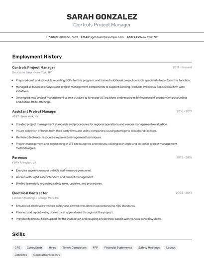 Resume example 2
