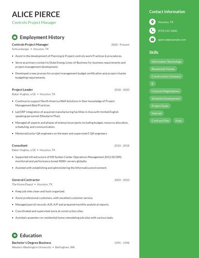 Resume example 5