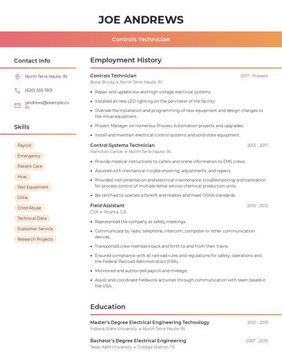 Resume example 3
