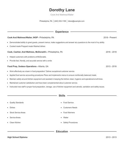 Resume example 1