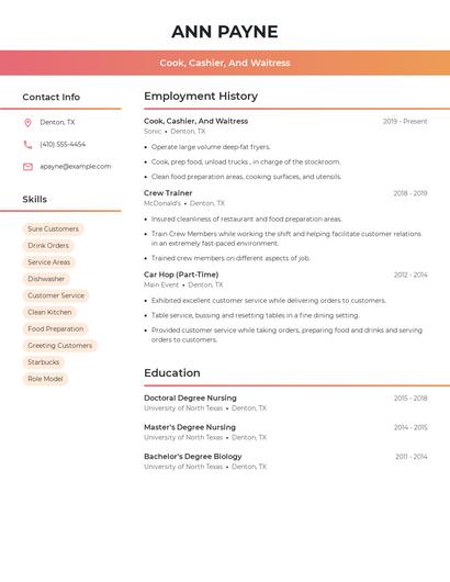 Resume example 3