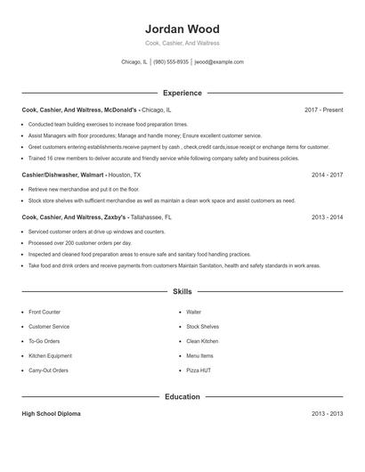 Resume example 1