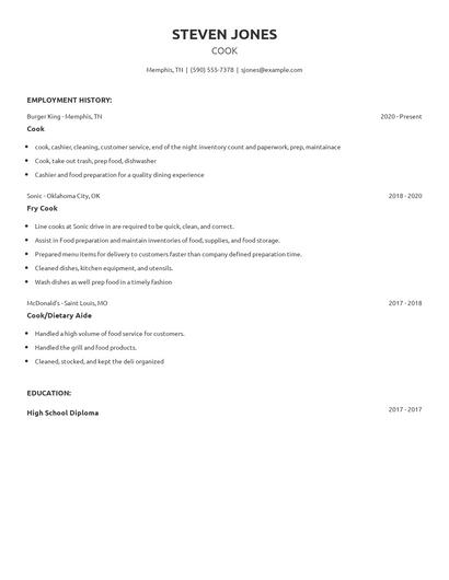 Cook Resume