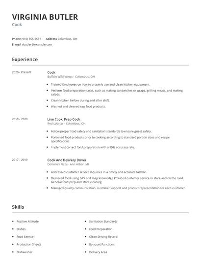 Cook Resume