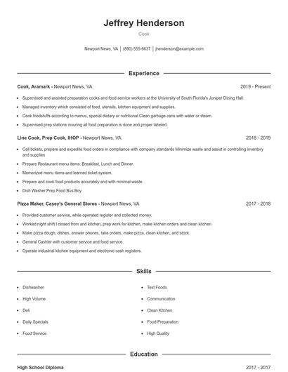 Cook Resume