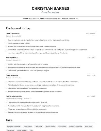 Resume example 2