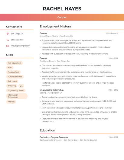 Resume example 3