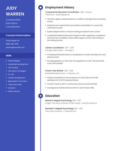 Cooperative Education Coordinator Resume