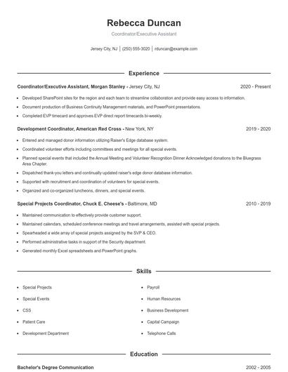 Resume example 1