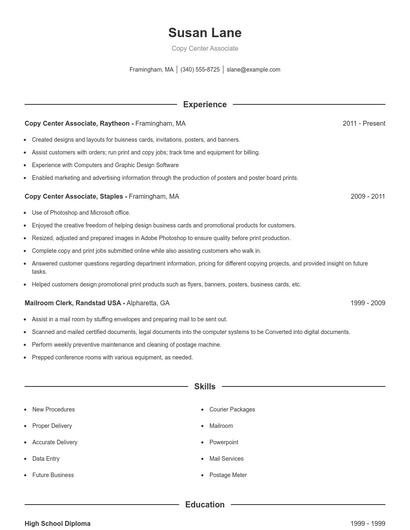 Resume example 1