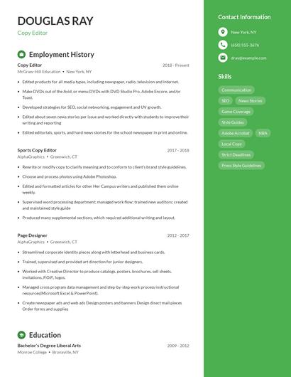 Resume example 5