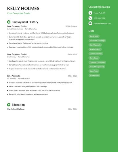Core Composer Feeder Resume
