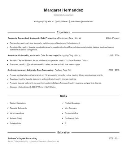 Resume example 1