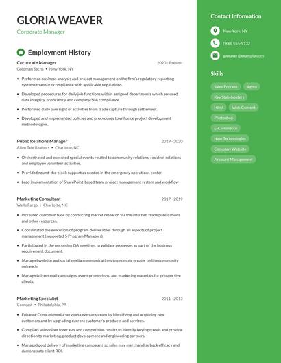 Resume example 5