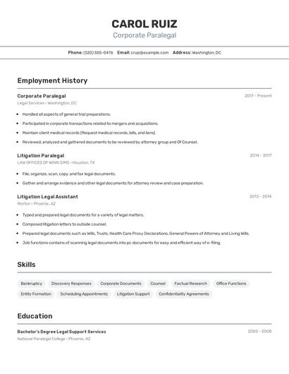 Resume example 2
