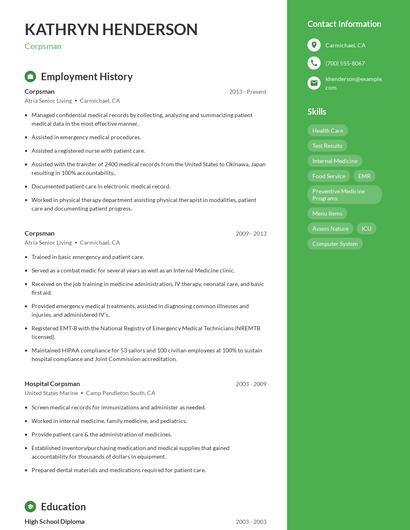 Resume example 5
