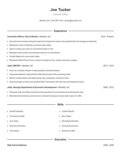 Resume example 1
