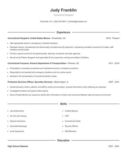 Resume example 1