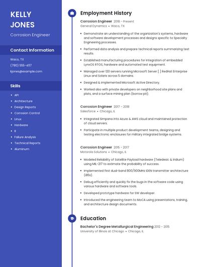 Corrosion Engineer Resume