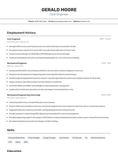 Resume example 2