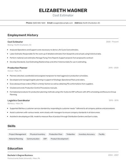 Resume example 2