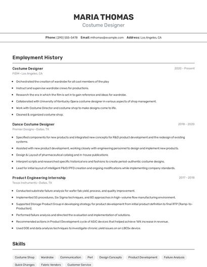 Resume example 2