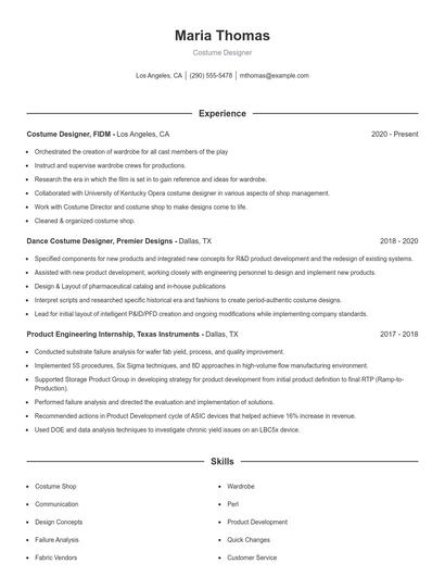 Resume example 1