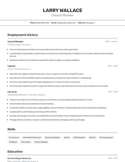 Resume example 2