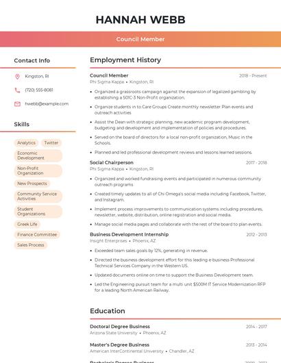 Resume example 3