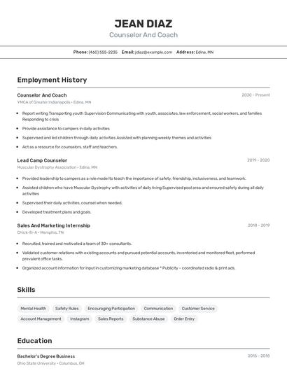 Resume example 2