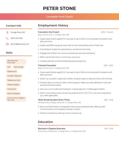 Resume example 3