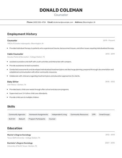 Resume example 2
